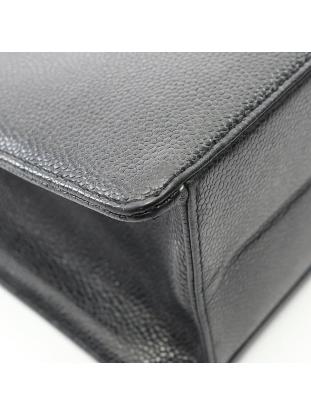 Chanel Tote Bag Black Caviar Leather Turnlock - Picture 7 of 9